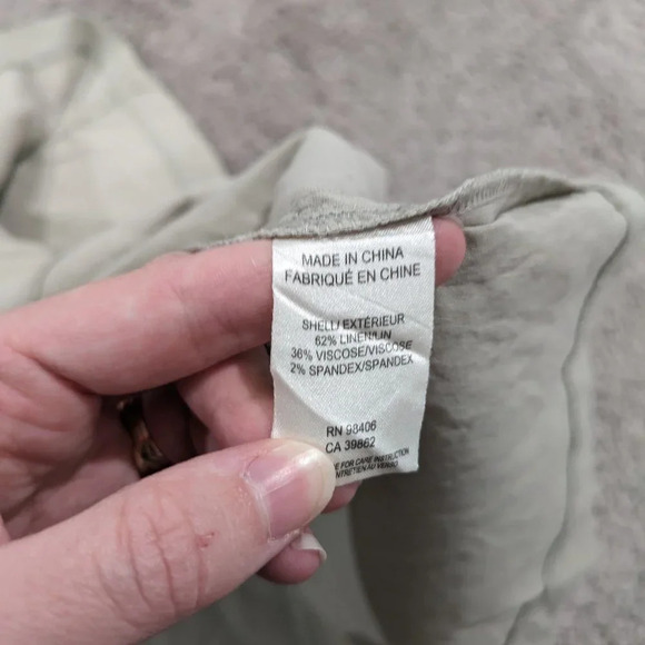 Theory Dress Linen Blend Tan Scoop Neck Sleeveless Mini Dress Size 10 - Picture 7 of 8